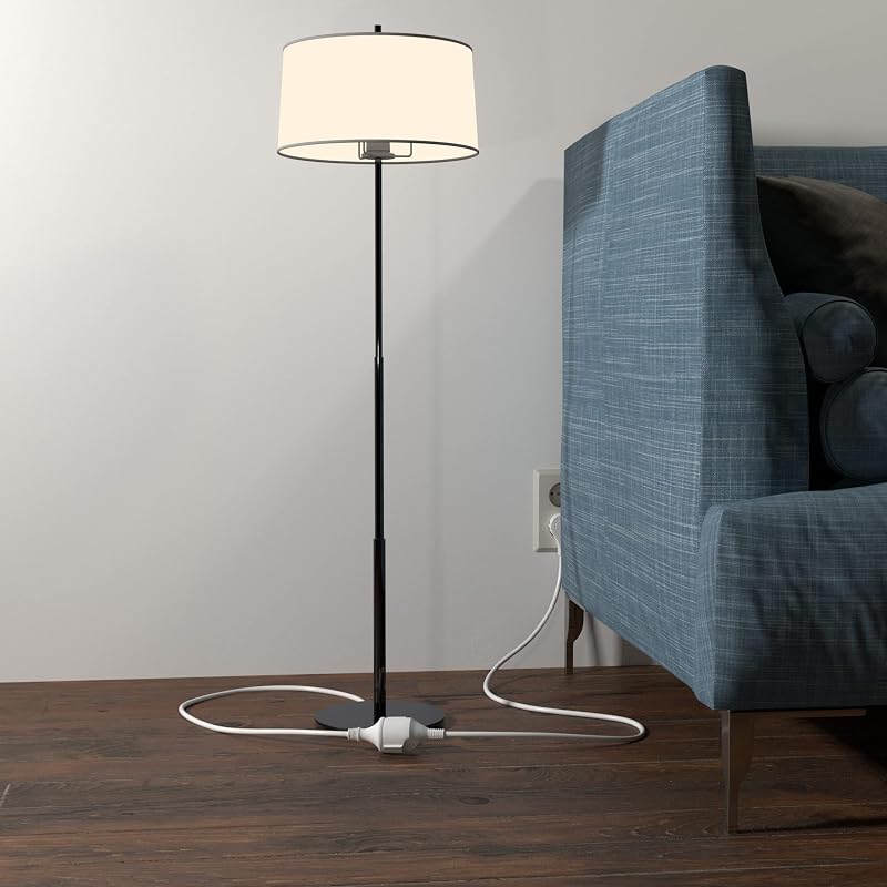MutecPower 3 méteres lapos csatlakozós hosszabbító kábel, 90° fokos Schuko dugóval, földelt, 250V 16A, IP20 - fehér