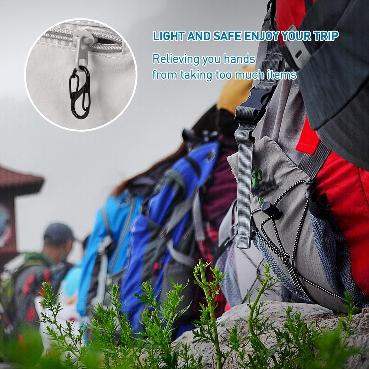10 Pièces S Forme Mousqueton Set, 32 mm Mini Clips avec Boucle en Métal à Double Ressort, Clip pour Activités de Plein Air, Etit Mousquetons Porte Clé Camping, Randonnée, Pêche, Voyage