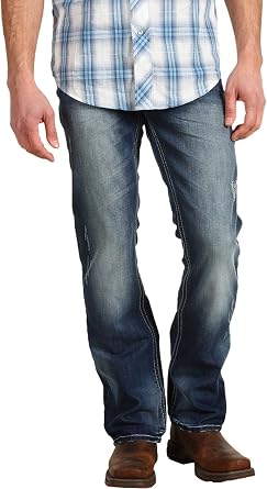 Stetson Men's Rocker Fit with Lower Rise and Slightly Fitted Thigh Jean