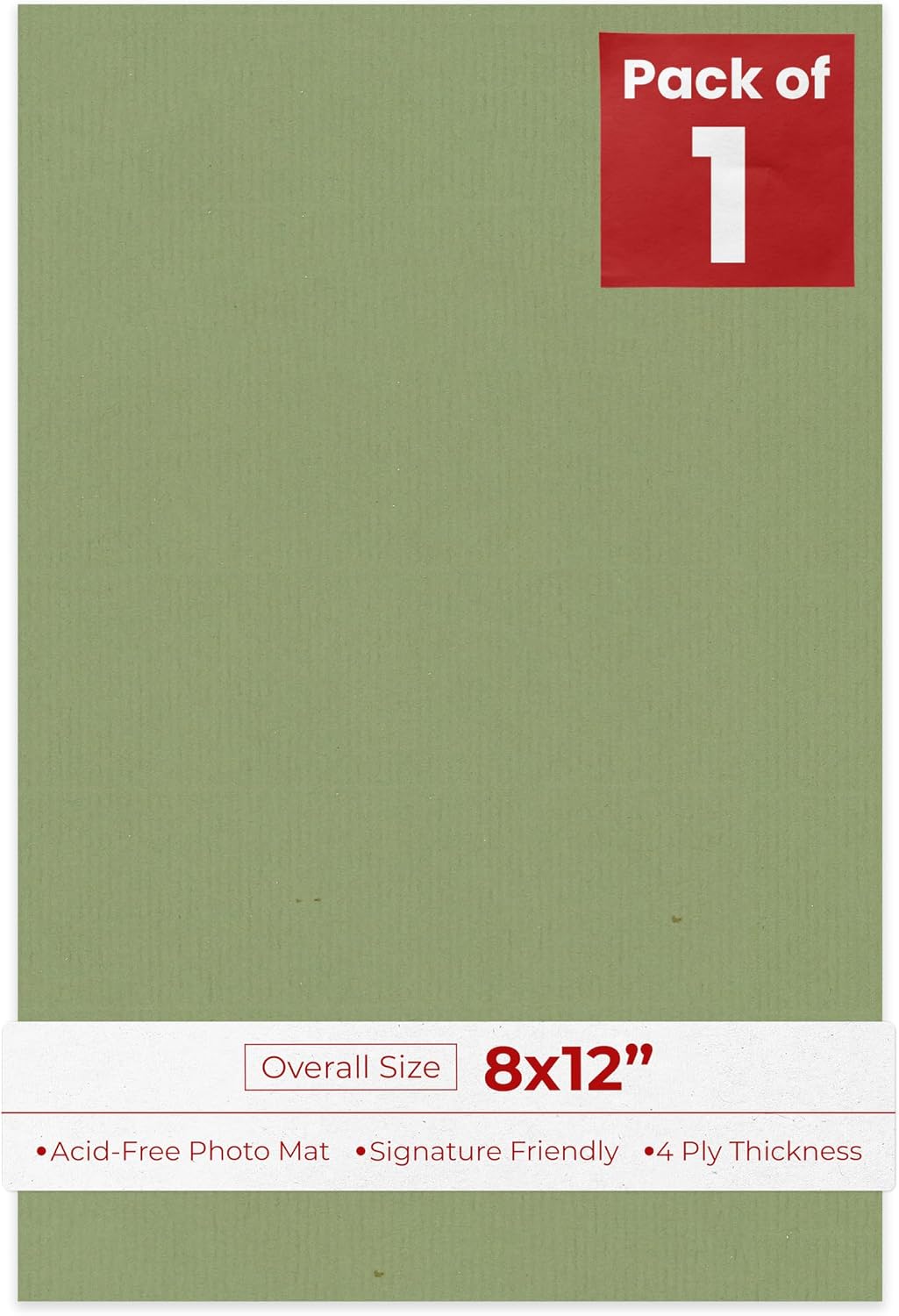 Palm Leaf Green 8x12 Uncut Mat Board - Blank Sheet, No Opening - 1 Mat