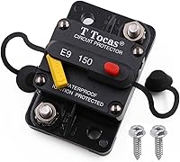 Vista 28 de E9 50 Amp Disyuntor con diseño de interruptor empotrado Protección IP67 impermeable DC 12V-72V 50A Reinicio manual UL montaje en superficie