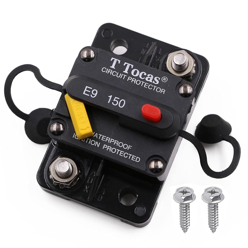 Disjuntor automotivo T Tocas E99L-150A 150 A com reset manual e LED para 12–48 V CC – 1 unidade