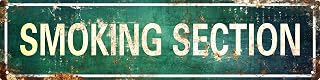 Smoking Section Metal Tin Sign Vintage Plaque Decor Wall Art Wall Decor Room Decor Home Decor Restaurant Decor Bar Decor Cafe Decor Garage Decor Water Proof 4x16 In