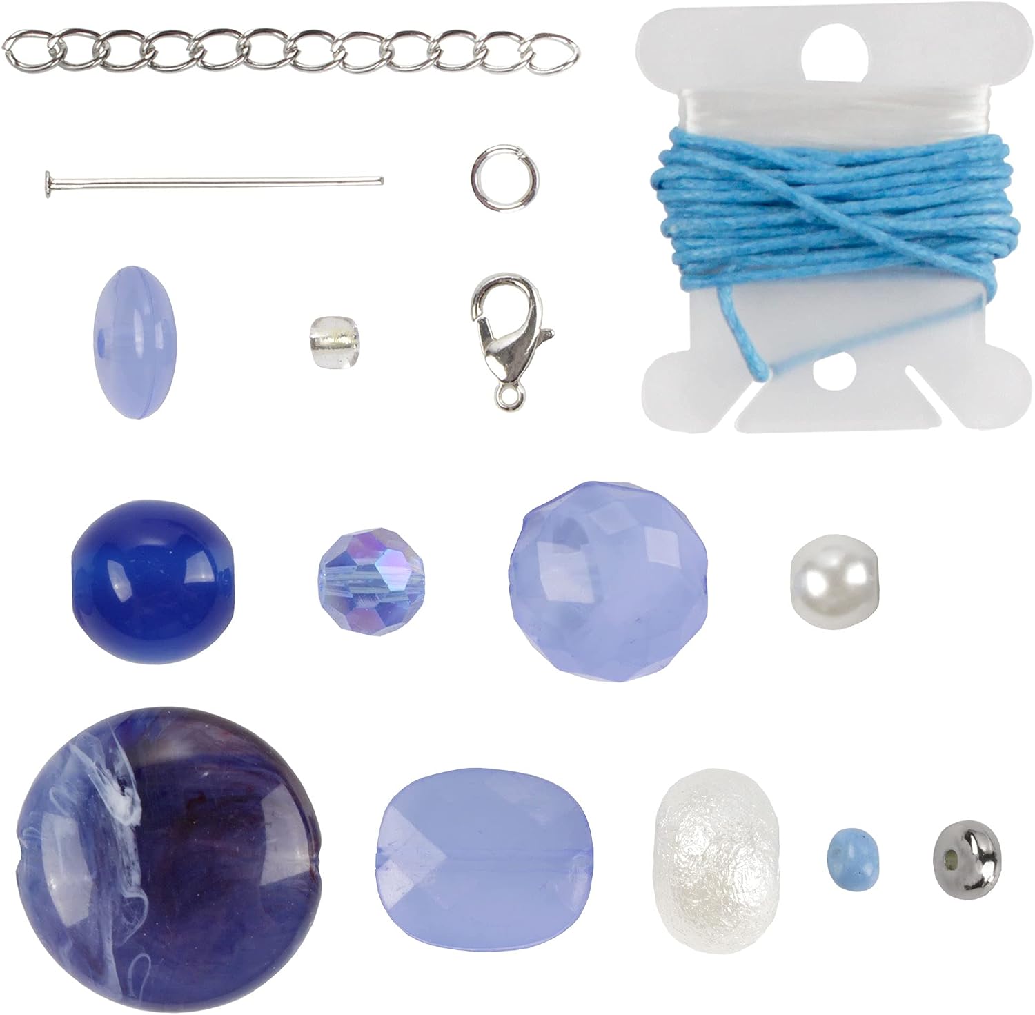 JubileeYarn Bead Kit - Assortment 204, Blue Pearl - 600pcs