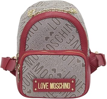 Love Moschino Womens Logo Print Red Backpack Bag