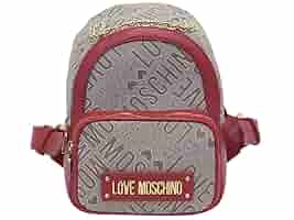 Amazon.com | Love Moschino Women's Logo Print Red Backpack