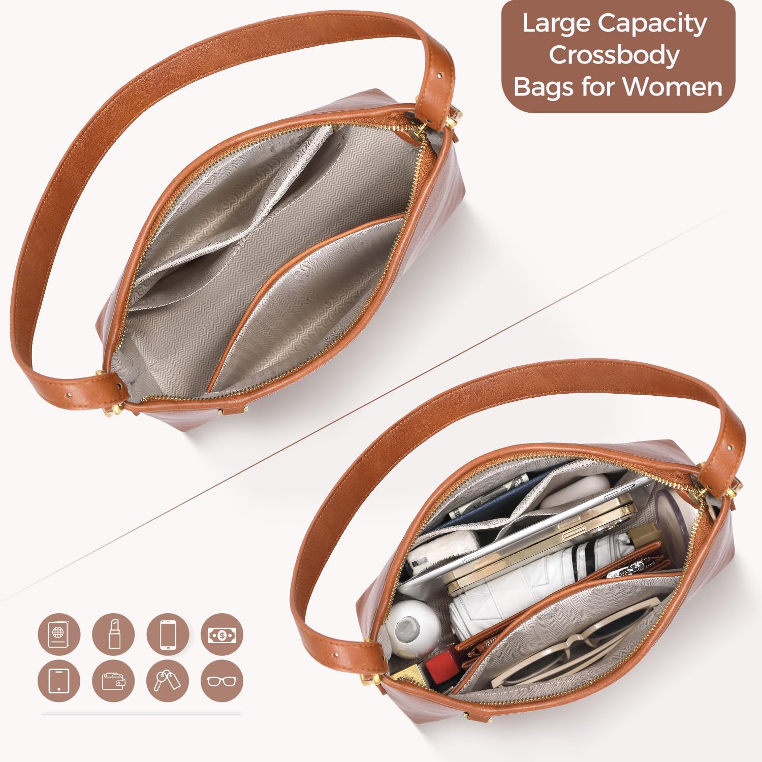Peacocktion Hobo Bags for Women Soft Vegan Leather Shoulder Handbag Crossbody Designer Purses for Ladies Everyday Travel