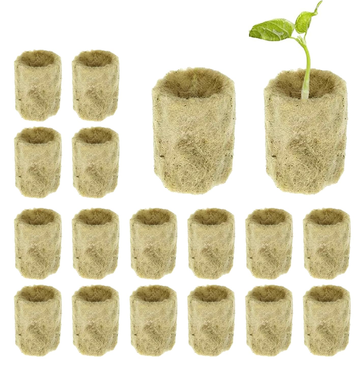 60 Pezzi Cubetti di Lana di Roccia: 2×2.7cm Lana di Roccia per Coltivazione, Tappi per Piante in Lana di Roccia Idroponica, Blocco in Lana di Roccia, Roccia Cubi di Lana per Coltivazione