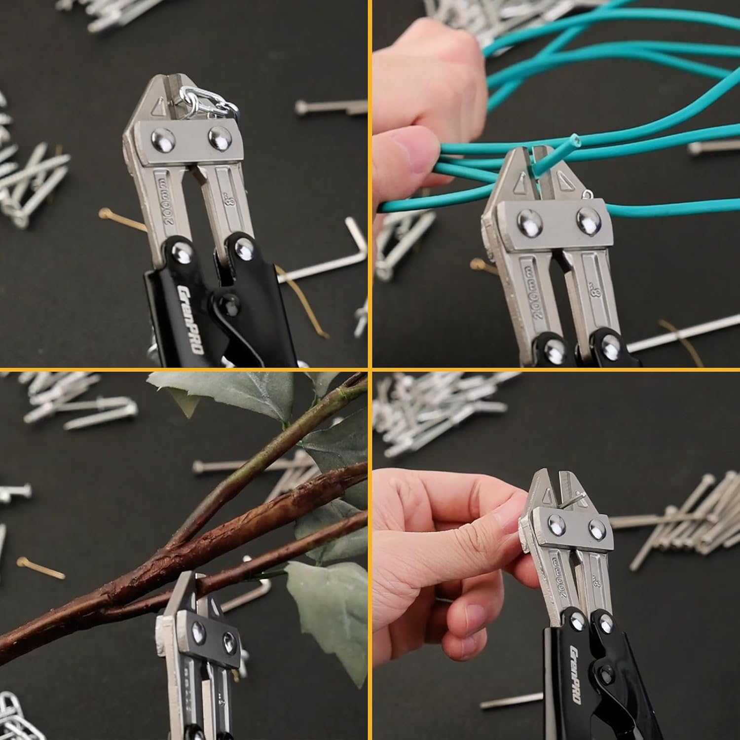 GRENPRO Wire Cutters Heavy Duty 8 Inch, Mini Bolt Cutter & Small Wire Cable Cutters, Wire Clippers for Crafting, Wire Cutter Pliers with Soft Anti-Slip Handle