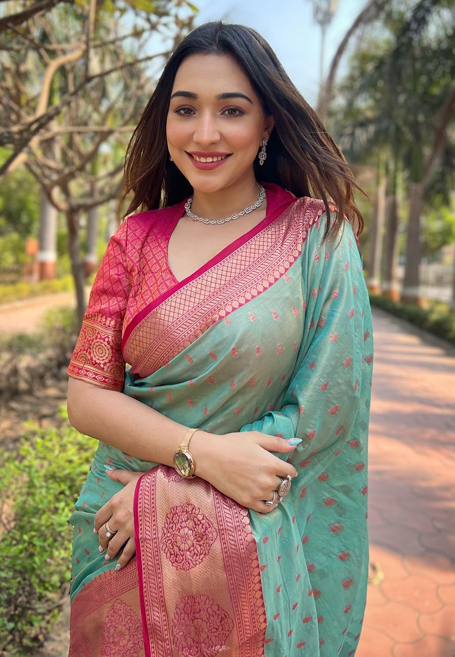 SGF11 Women's Kanjivaram Designer Soft Silk Sarees With Blouse Piece product image 4