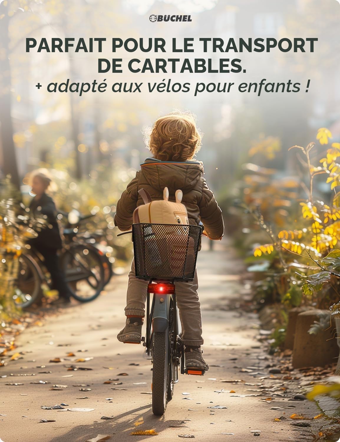BÜCHEL Panier à vélo arrière | XXL Jumbo Pro avec matériel de Fixation pour Porte-Bagages de vélo | capacité de Charge jusqu'à 20 kg | Panier à vélo pour vélo d'enfant