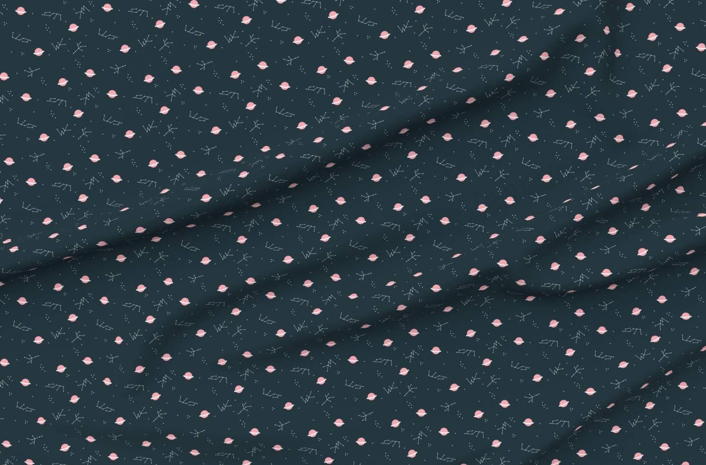 Spoonflower Fabric - Magic Universe Cool Galaxy Zodiac Planet Print Moon Stars Space Gender Printed on Petal Signature Cotton Fabric Fat Quarter - Sewing Quilting Apparel Crafts Decor