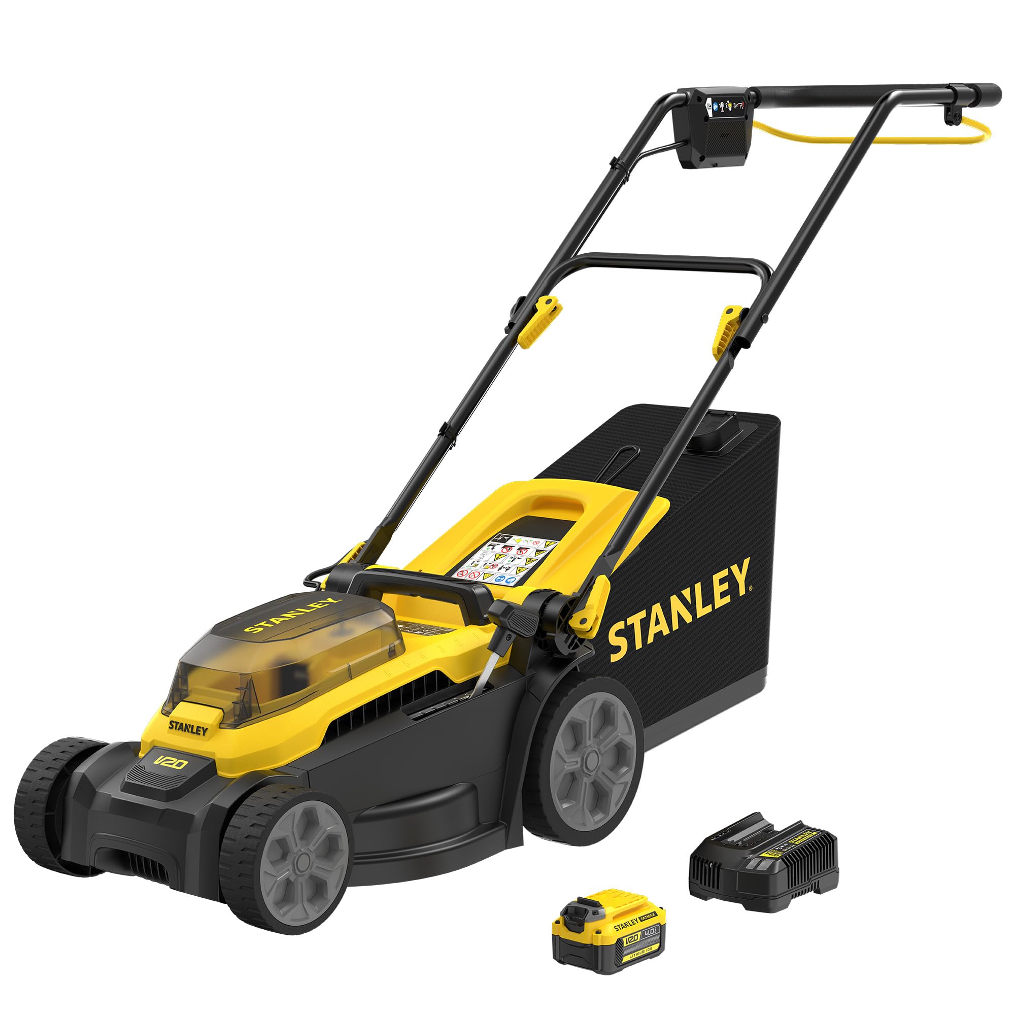 Stanley V20 Tondeuse à Gazon sans Fil 34 cm 18V 4Ah Li-Ion Brushless
