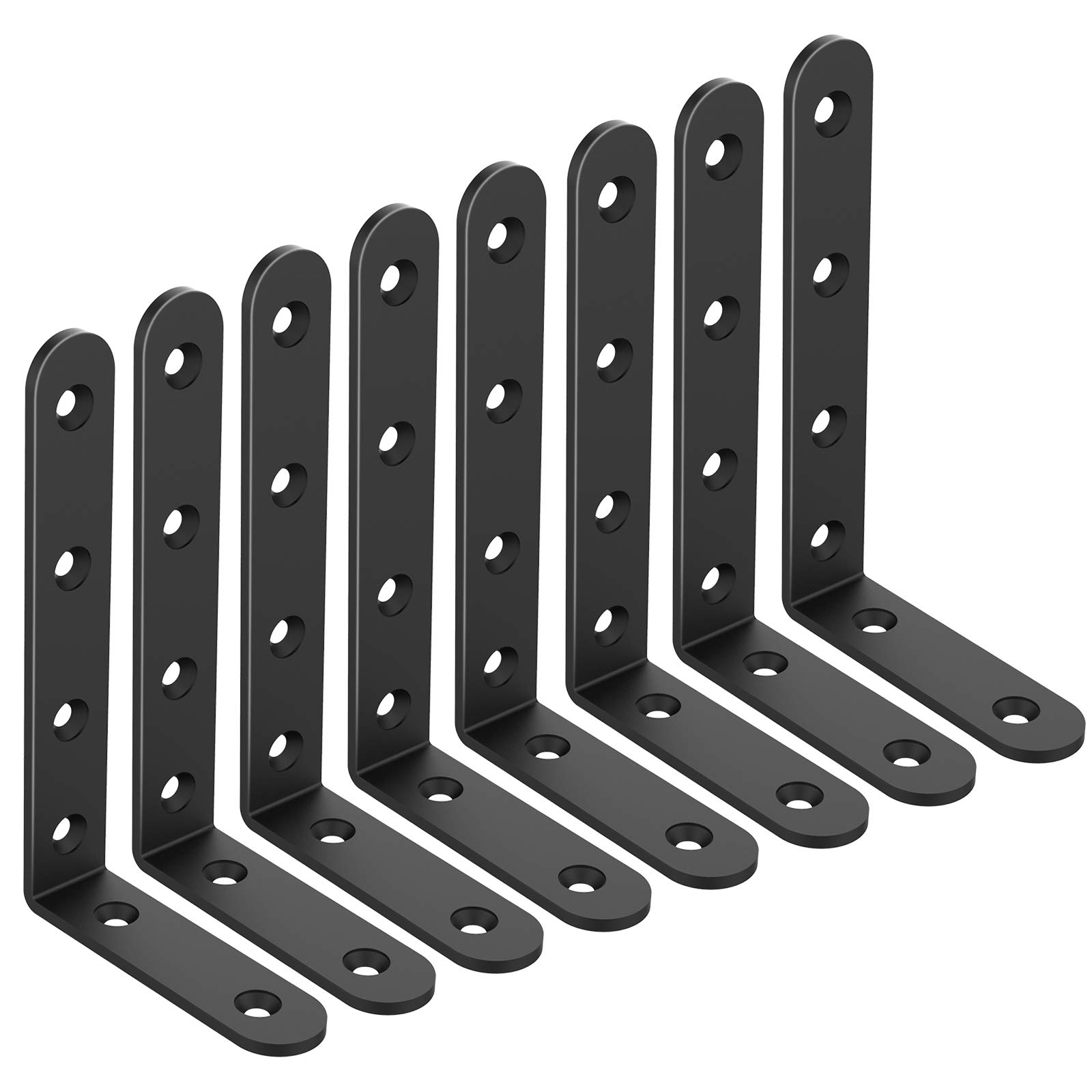 Buy Shelf Brackets 5 x 3 Inches Corner Brace Black Steel L Brackets for