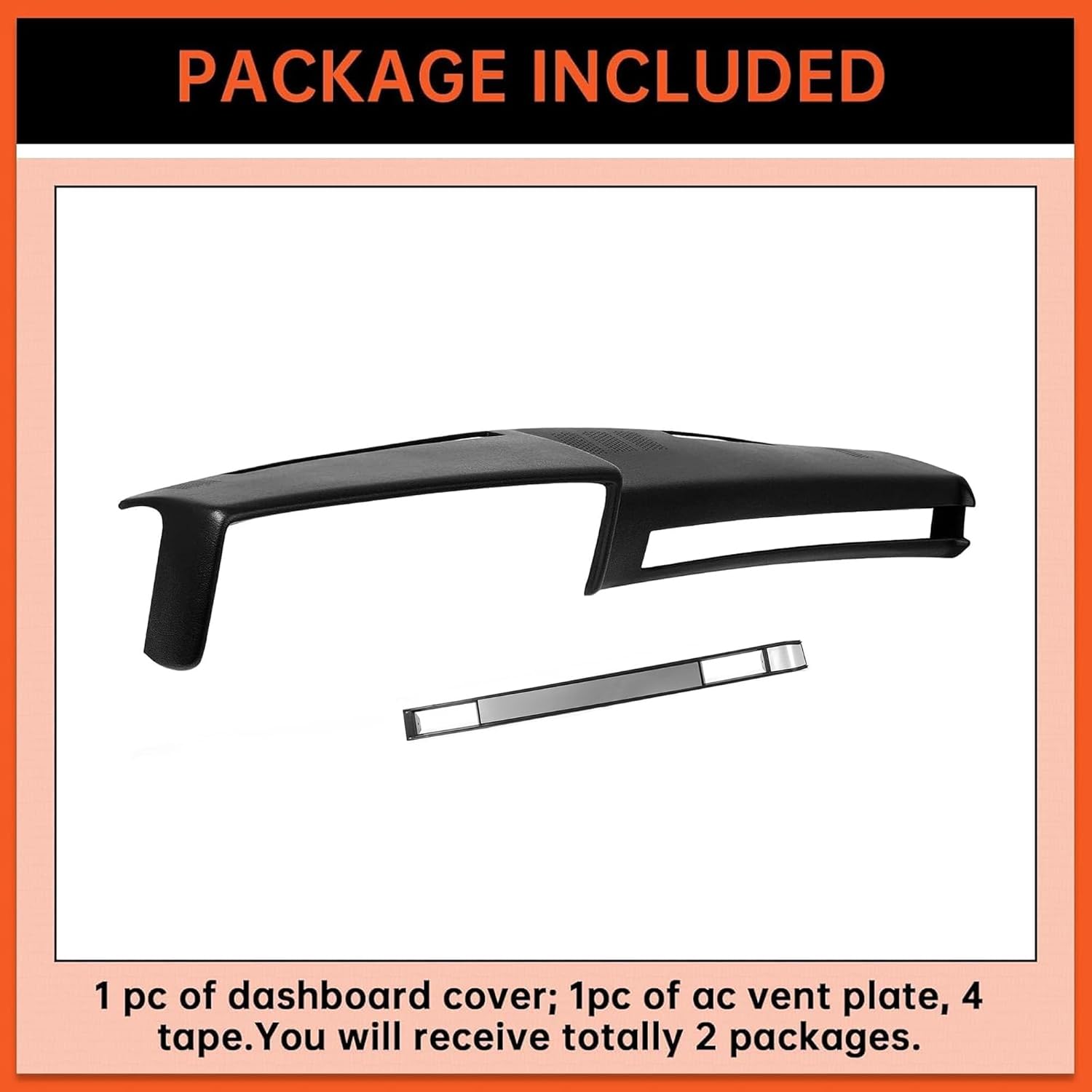 ECOTRIC Black Dashboard Cover & AC Vent Plate Compatible with 1981-1994 C10 Silverado GMC SUV Blazer Suburban Jimmy Air Conditioning Vent Cover Durable Dash Cap Brushed 2 Packages
