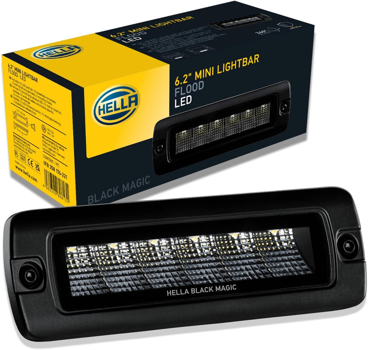 Black Magic LED Series 6.2 Inch Mini Lightbar Flush Mount - LED Flood Light- Performance High Beam Off-Road Light for Pickup Trucks, ATV, SUV, 4x4, Jeep, Tractors / 358176221