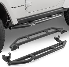 Quadratec QRC Rock Sliders, Set of 2 - Fits Jeep Wrangler Rubicon JK 2007-2018 - Fits with Your Factory Rubicon Rock Rails - Solid Welded One-Piece Design - Side Step Running Boards (2-Door)