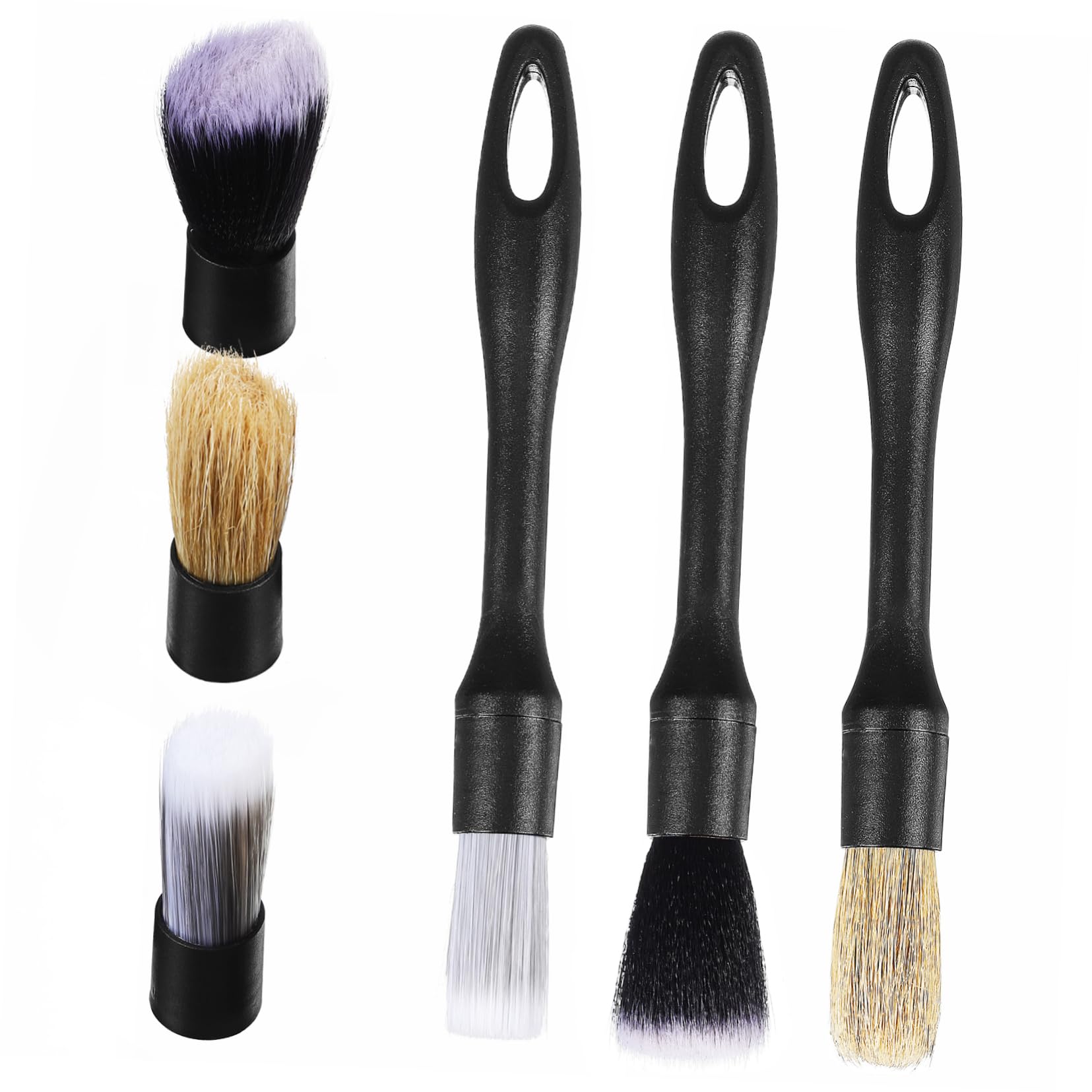 Gatuida 1set Car Detailing Kit with Replacement Brush Ergonomic Interior Cleaner for Dashboard Center Console and More Auto Detailing Tool for Cars and Motorcycles