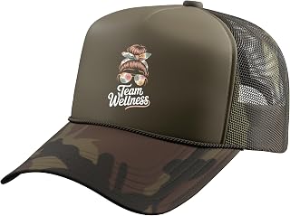 Kawaii Team Wellness Fitness Diva P.E Gym PTA Therapist PT Trucker Hat with Adjustable Mesh Back