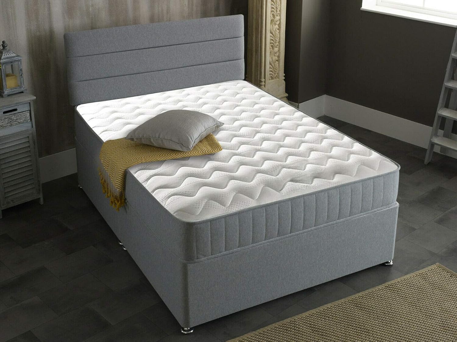 Starlight Beds Castle 8-Inch Hybrid Single Memory Foam Mattress with Springs – Soft, Grey, (3ft x 6ft3) - Image 2