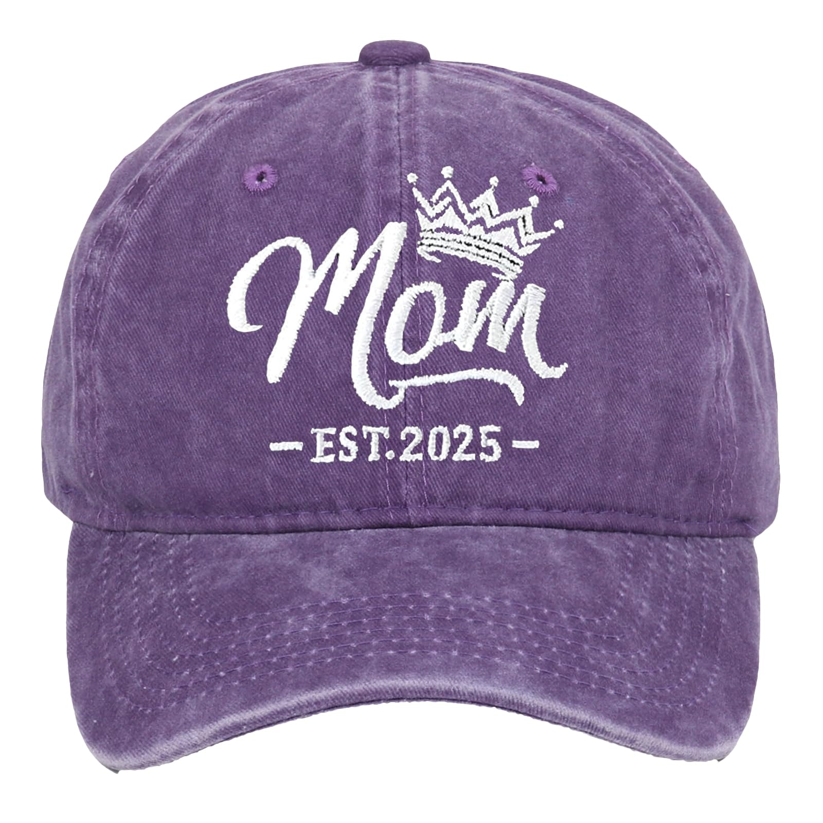Caistre Vintage Baseball Cap Fathers Mothers Day Hat Adjustable Dad Mom Embroidered Cap Washed Cotton Unisex Duckbill Sun Sport Hat