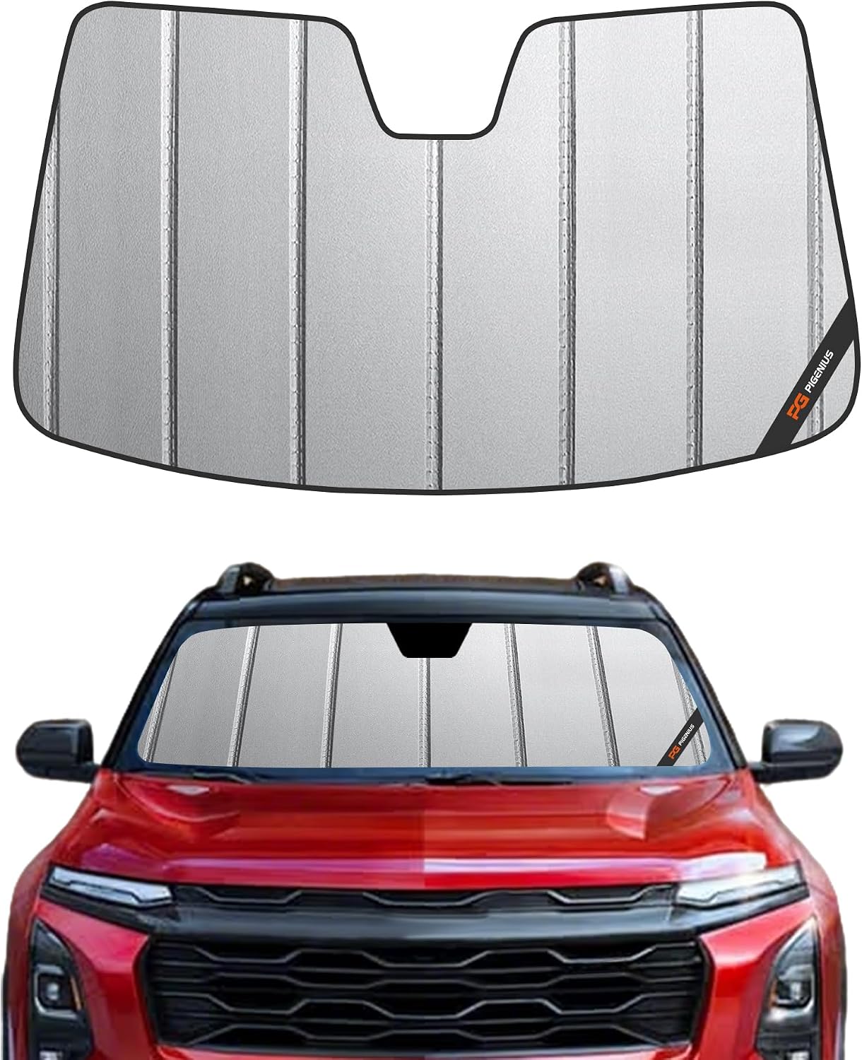 Pigenius Windshield Sunshade for Chevy/GMC Equinox/Terrain 2010-2017, Premium Grey Leather Finish