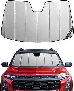 Pigenius Windshield Sun Shade for 2025 2026 Chevy Equinox Gas Models, Custom Fit Front Windshield Sunshade, Premium Grey Leather Finish, Not for Equinox EV