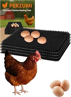 Washable Nesting Pads for Chicken Coop, 4-Pack, 13×11 in Reusable Nest Box Liners, Trim-to-Fit Open-Grid Design for Cleaner Eggs (Black)