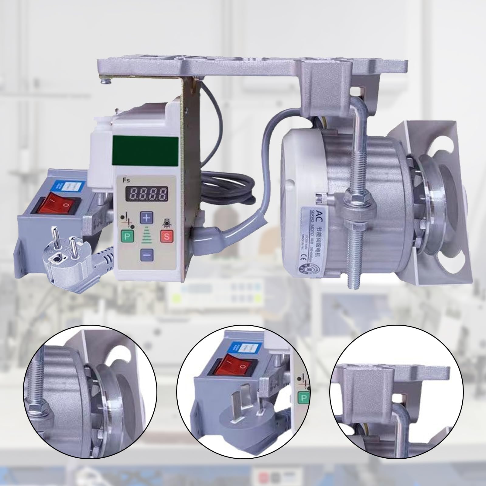 Motore Per Macchina Cucire Elettrico, 220V 750W Motore Per Macchina Cucire Industriale Servomotore A Risparmio Energetico 200-6500 Giri/Min Per Macchine Cucire Industriali Domestiche