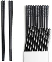 Chopsticks, 10 Pairs Chop Sticks 9.4 inches Fiberglass Chopsticks Reusable Set Dishwasher Safe Household Restaurant Chopsticks with Gift Case