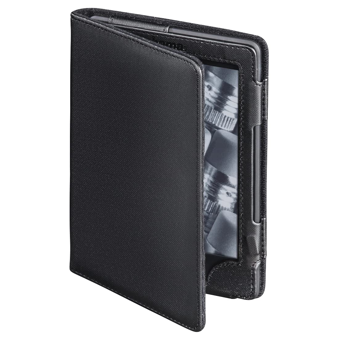 Hama Arezzo - Custodia a libro per Kindle WiFi/​Paperwhite e Kobo Touch/​Glo con chiusura a linguetta, colore: Nero