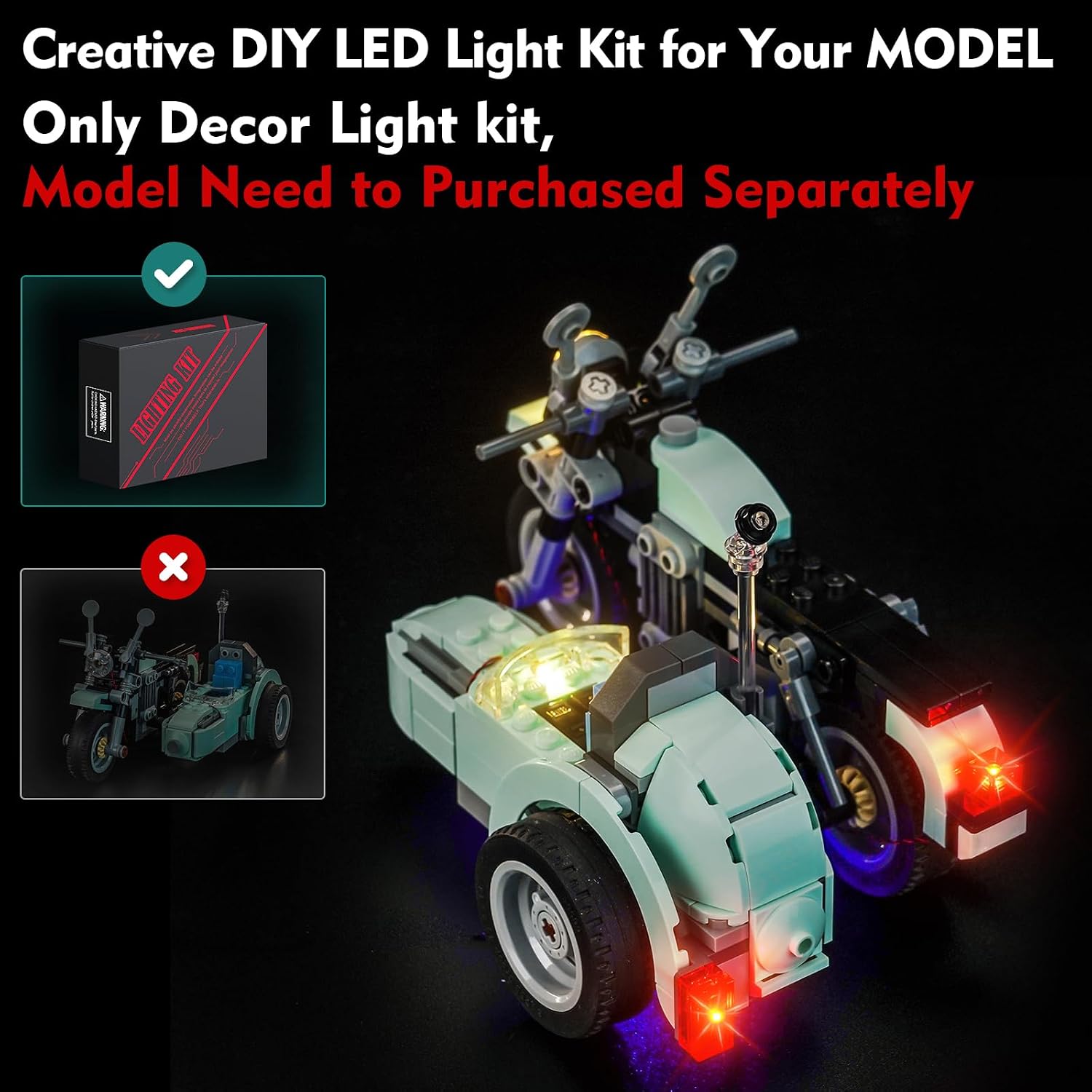 LocoLee Light kit Compatible with Lego 76443 Hagrid & Harry's Motorcycle Ride - No Model Only Light, LED Lighting Accessories Compatible with Lego 76443 Hagrid and Harry's Motorcycle Tour Building Set