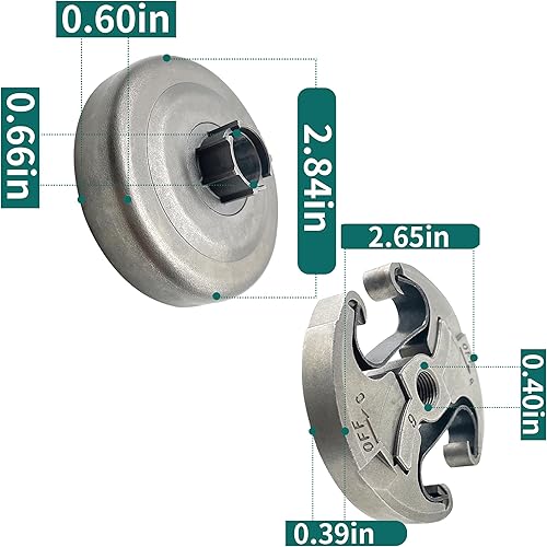 Miniatura 2 de 455 Kit de cubierta de piñón de borde de tambor de embrague para motosierra Husqvarna 460 Rancher 461 537291602