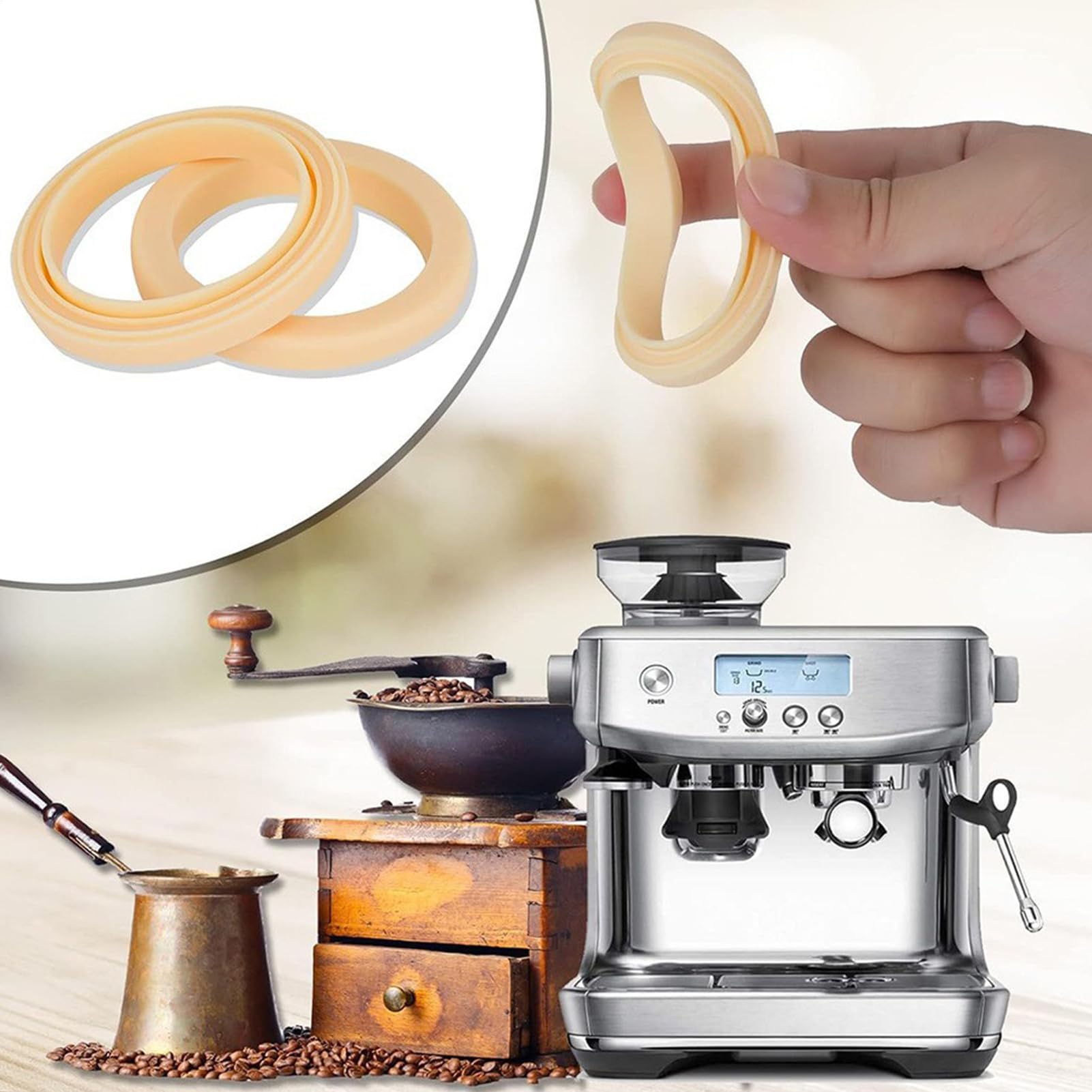 Guarnizione in silicone | 2 pezzi di ricambio smerigliatrice |, bar e ufficio per la preparazione di caffè e tè - amici e ufficio