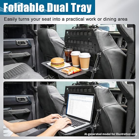 Car Backseat Rigid MOLLE Panel Seat Back Tactical Organizer Storage Mount