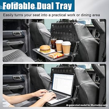 Car Backseat Rigid MOLLE Panel Seat Back Tactical Organizer Storage Mount