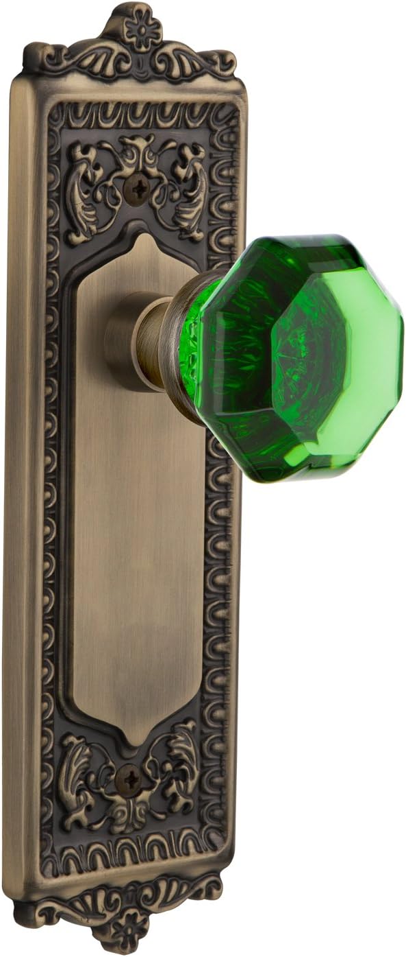 Nostalgic Warehouse 722353 Egg & Dart Plate Single Dummy Waldorf Emerald Door Knob in Timeless Bronze
