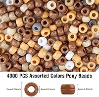 Vista 92 de Pony Bulk Beads - 1100 Pcs for Jewelry & Bracelets Making, Hair & Bracelet Beads (Dark Grey)