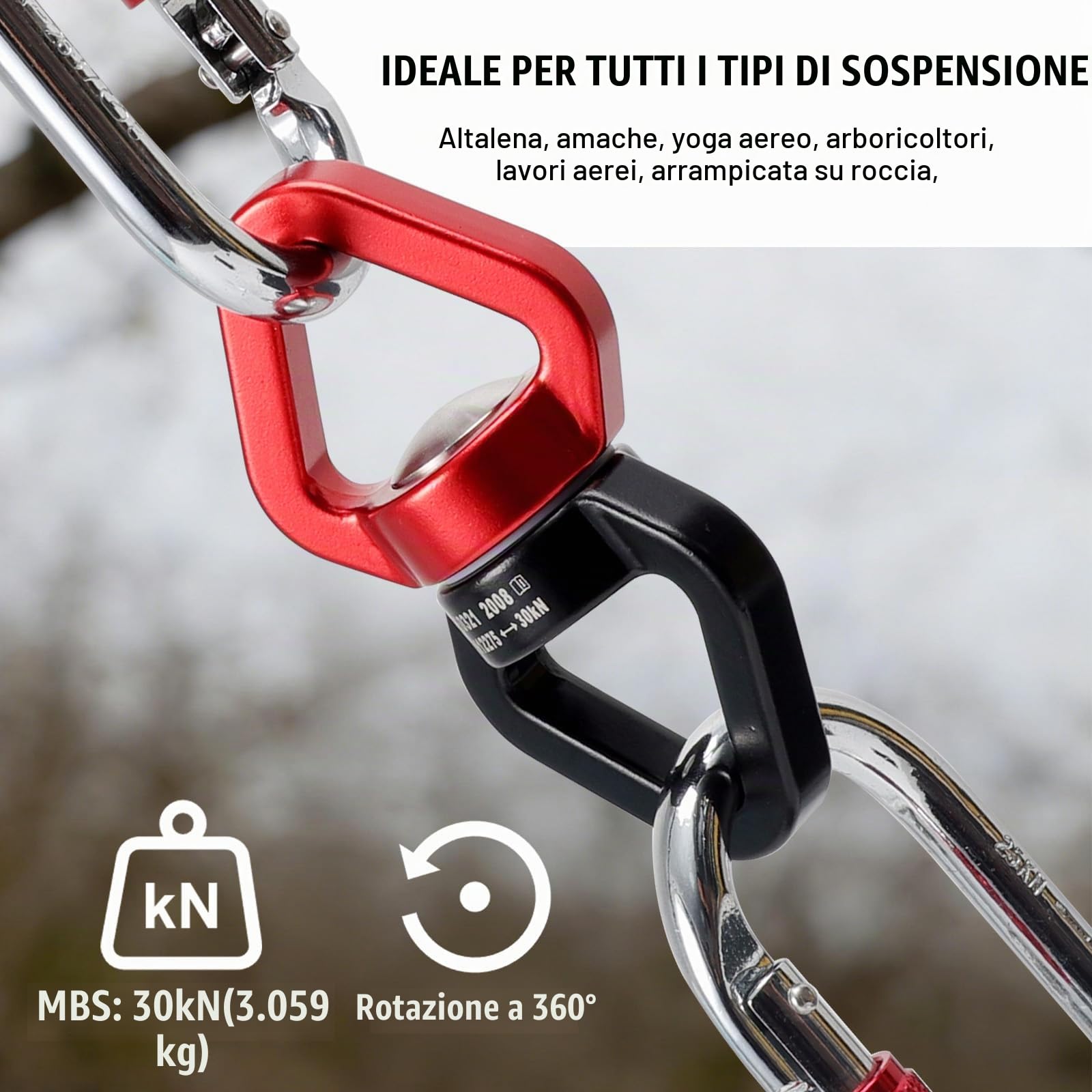DASKING Giunto Girevole per Altalena 30kN - Cuscinetto 360° Silenzioso