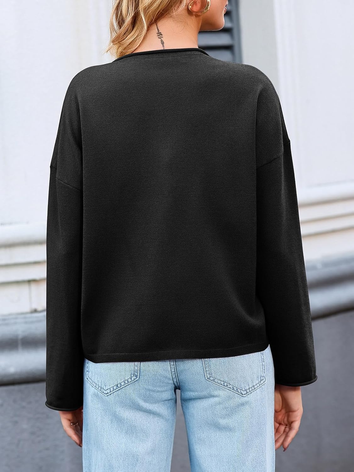 Womens Button Up Cardigan Sweaters Trendy Lightweight Soft Long Sleeve Knit Loose Sweater 2025 Early Fall Outfits - Image 3