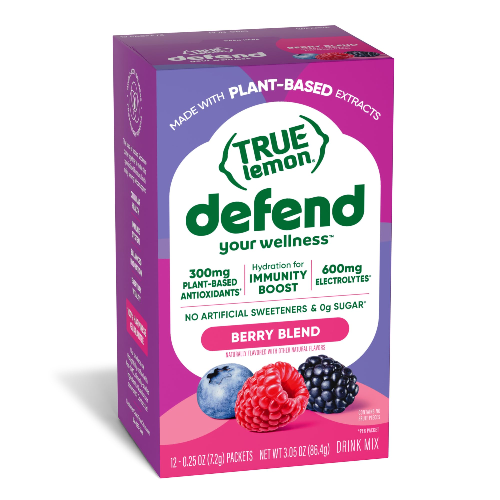 True Lemon Defend Berry Blend Immune Support Drink Mix Packets, 12 ct