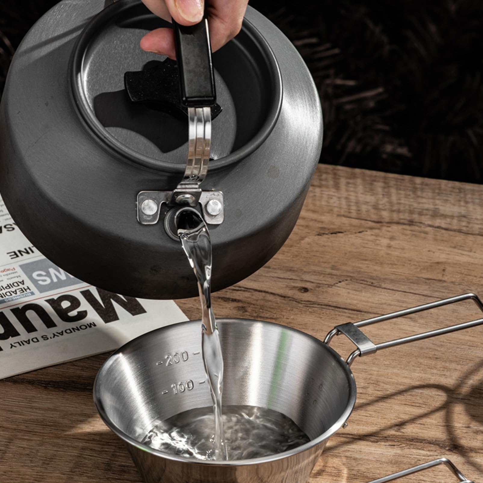ifundom 3 Stück Japanische Schalen Camping Schüssel aus 304 Edelstahl 500ml mit Skala Leicht und Kompakt für Outdoor Camping