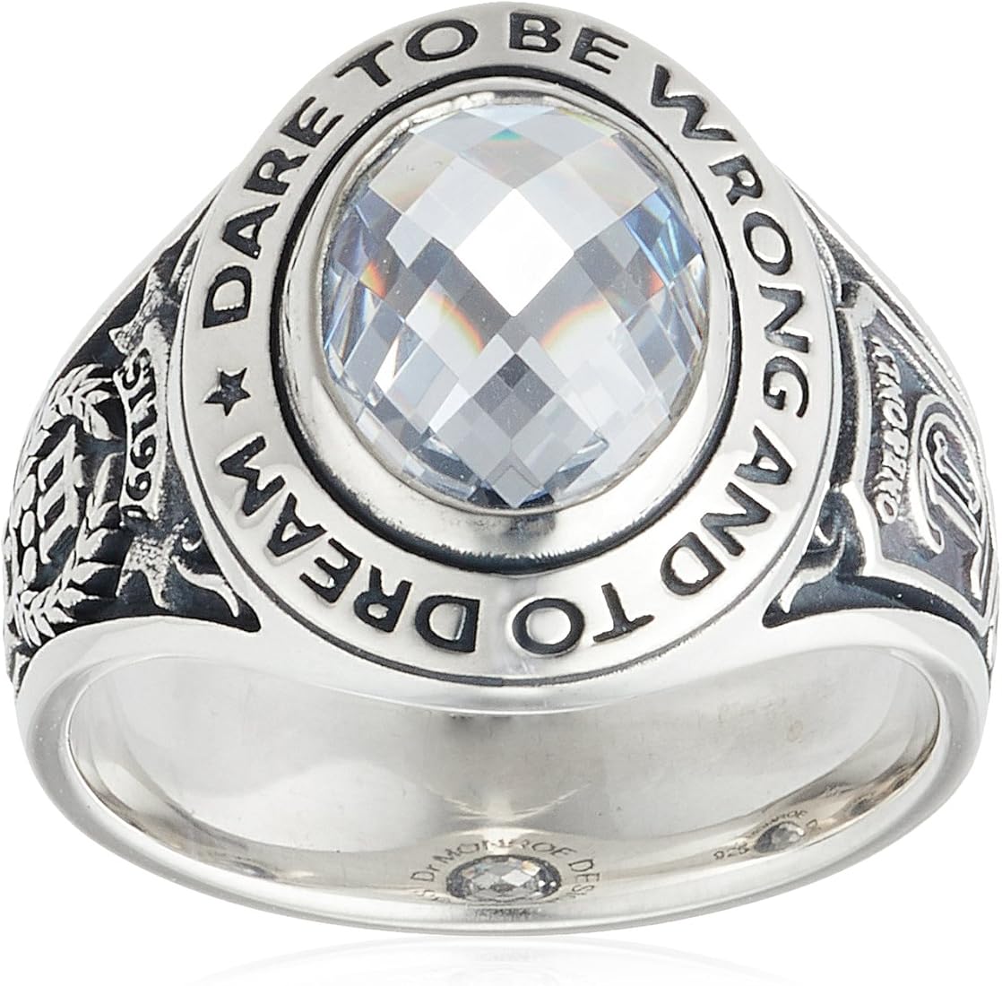 [ドクターモンロー] Dr MONROE ナローメッセージカレッジリング シルバー925 ホワイトキュービック FC-215-SV-WCZ-7  日本サイズ7号