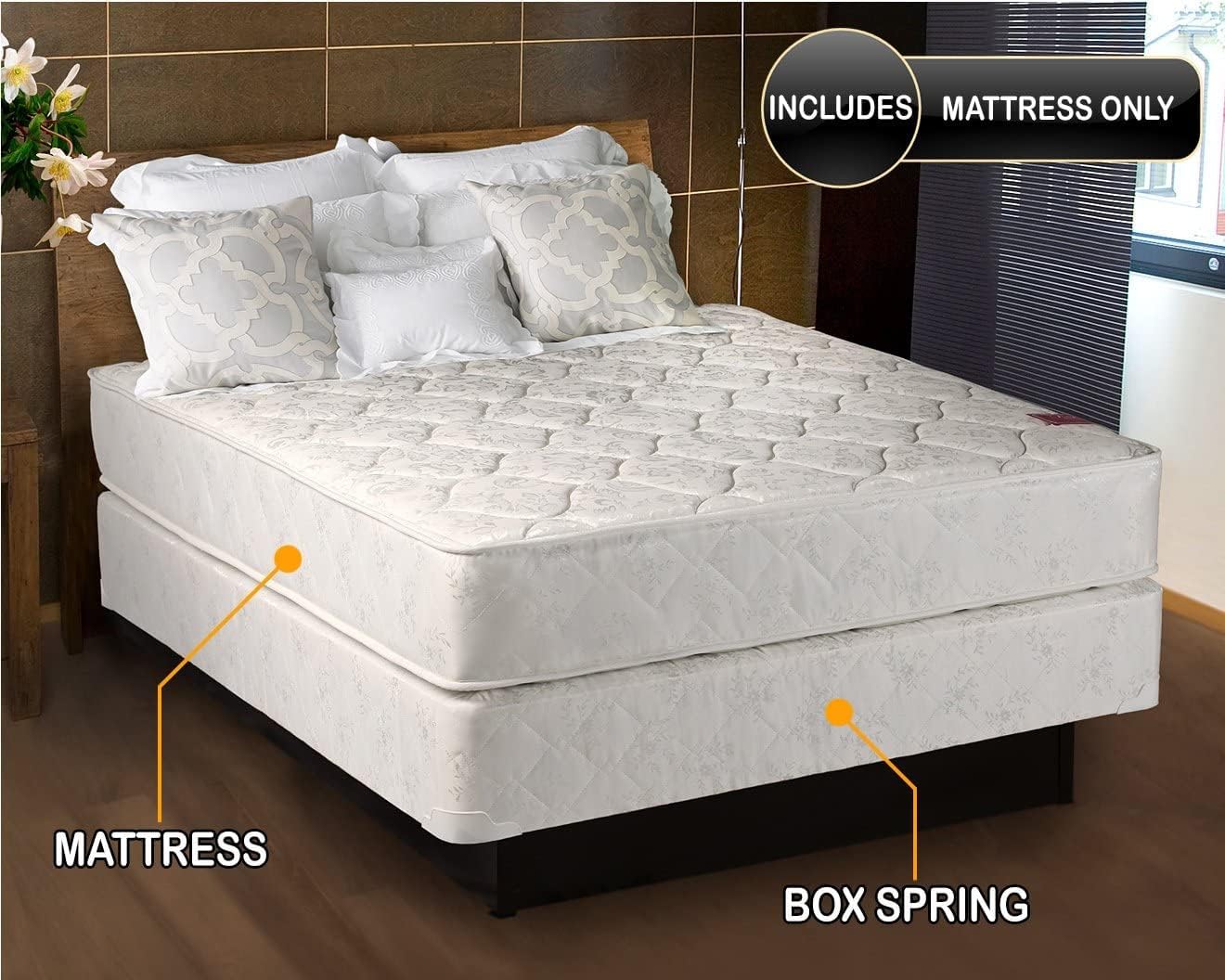 DS Solutions USA Legacy 2-Sided Queen Size Mattress Only with Mattress Cover Protector - Orthopedic, Innerspring Coils, Fully Assembled, Long Lasting Comfort