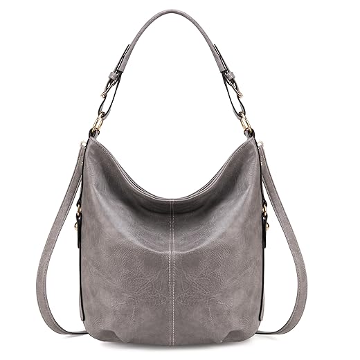 Montana West Hobo Purse for Women Bucket Bag with Crossbody Strap Purses and Handbags MWC-190GY