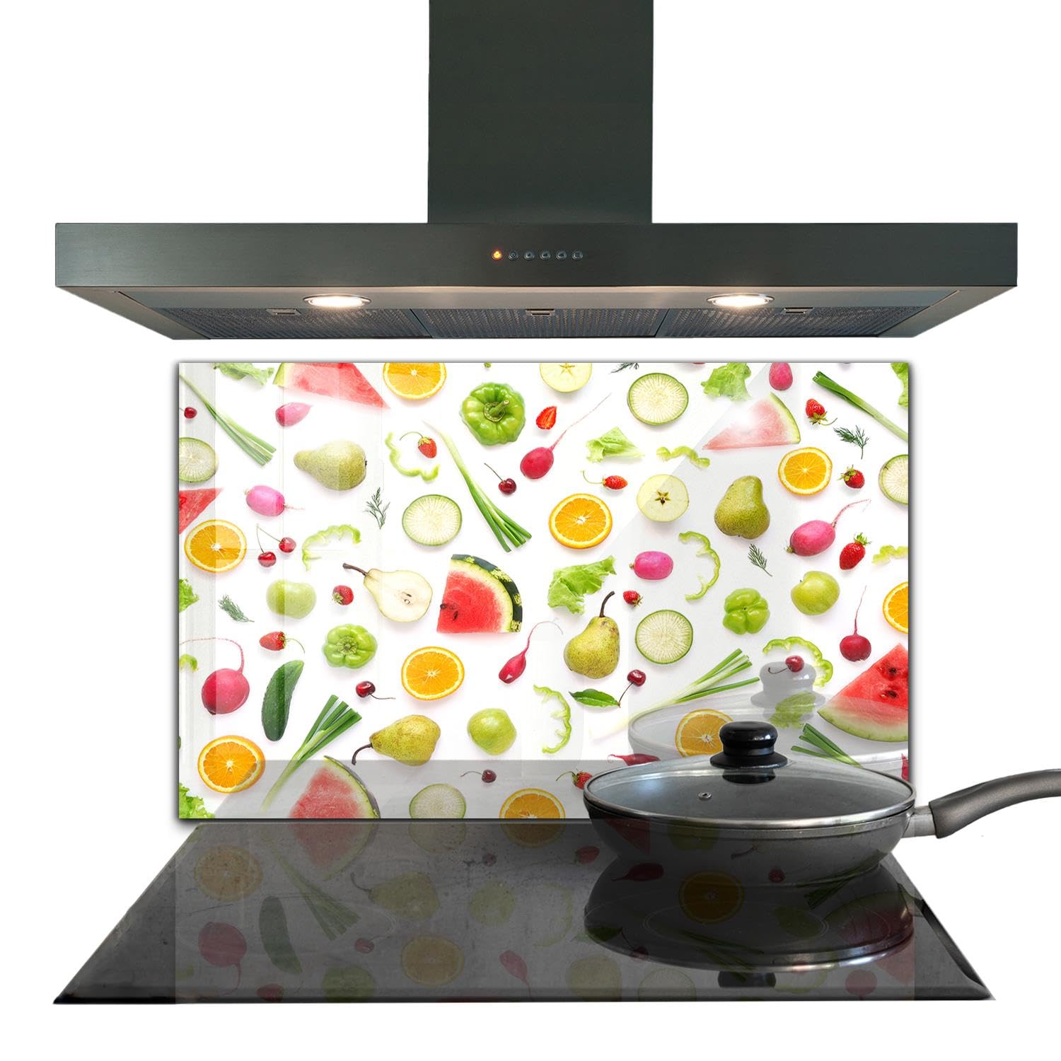 Crédence cuisine verre trempé 100x70 Wallfluent pour un intérieur vitaminé