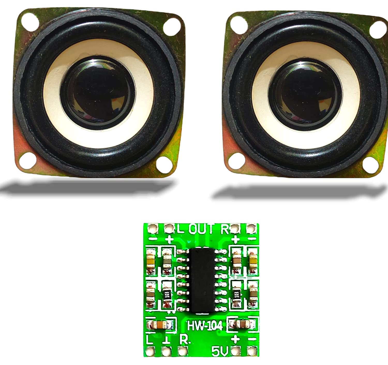 SP Combo of Mini 3Watt Speaker 4ohm Speaker with PAM8403 Mini 2 Channel 3W Stereo Class D Audio Power Amplifier Module Board Multicolor (Pam8403+2x3wspeaker)-image-11