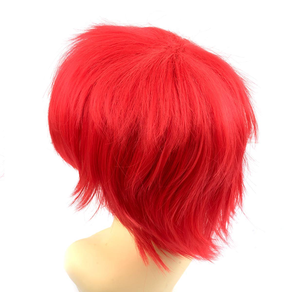 Yamel Anime Wig Red for Cosplay Party Synthetic Layered Short Hair Wigs with Bangs, Pastel Wigs for Women Men Adult - Image 3