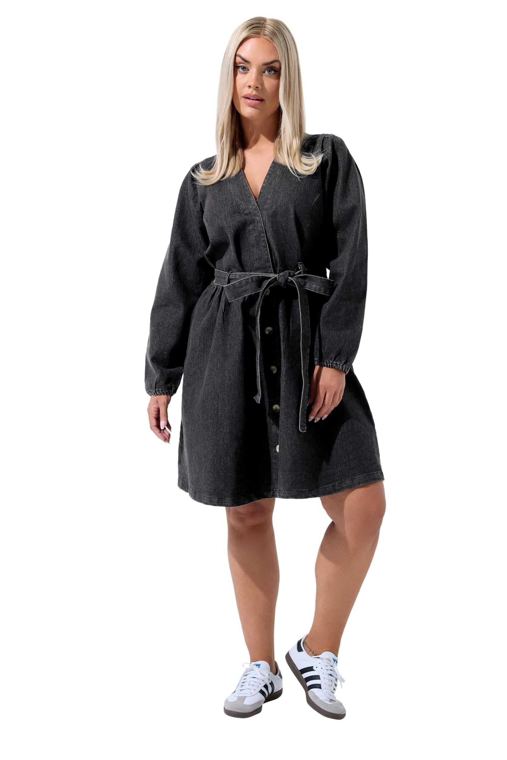 Yours - Women's - Denim Dress - Size 16 - Black