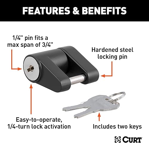 Vista 3 de CURT- Cerradura de acoplador 23521
